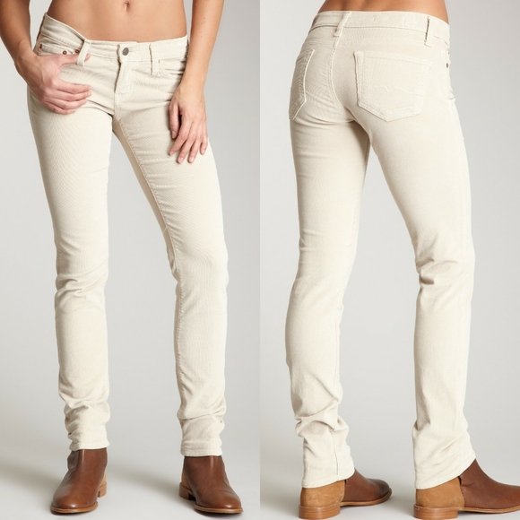 Red Engine Pants - Red Engine Cayenne Cream Corduroy Skinny Pants